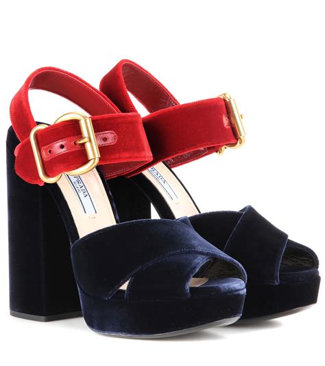 prada velvet platform|prada shoes for women.